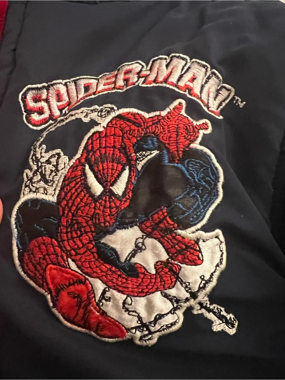 Children's Navy & Red Spider-Man Hooded Puffer Jacket
